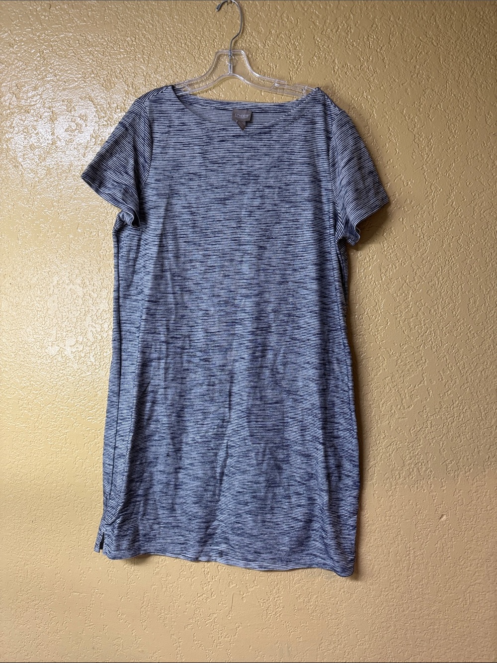 Chico's Heathered Blue Short Sleeve Shift Dress